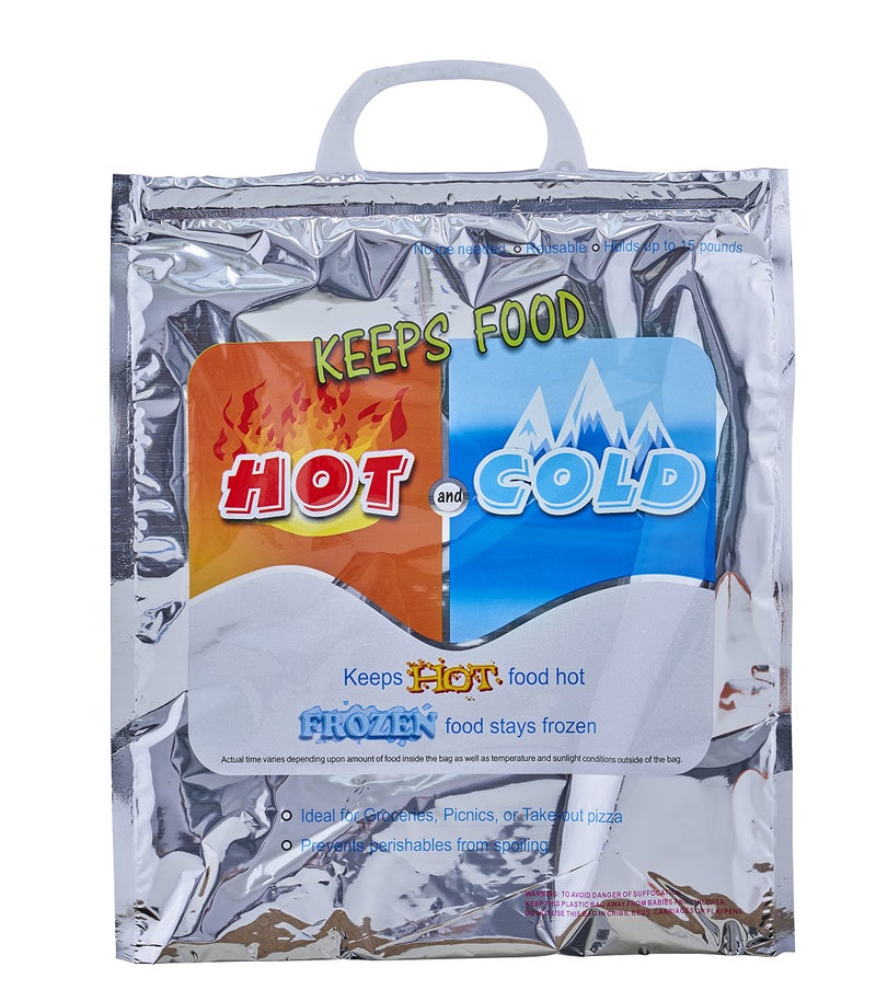 Superio Hot and Cold Insulated Bags for Food Delivery, Grocery Shopping Bags, Food Storage for Hot and Frozen Food for Travel, Disposable Cooler Bag, Reinforced Thermal Lunch Bag (1, 12"x13.5") - Image 1